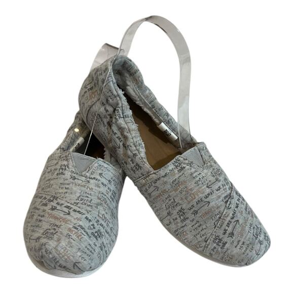 Tom’s gray speckled t-shirt jersey faux Fur lined alparagatas size 11 - Picture 11 of 11